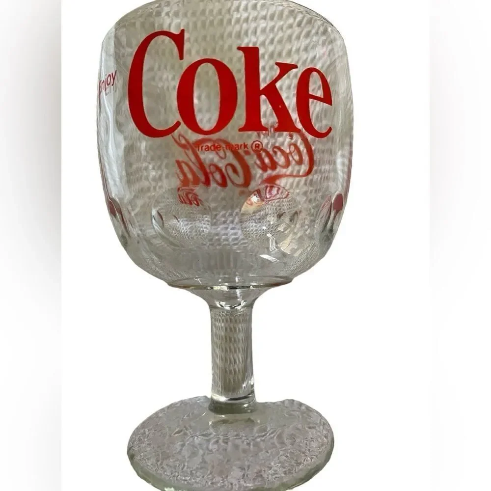 VINTAGE Coca-Cola Coke Heavy Glass Goblet